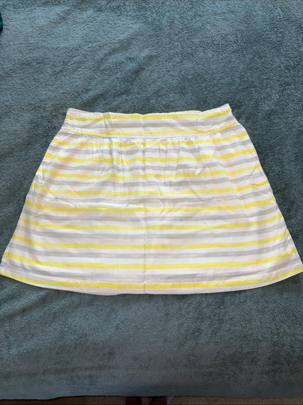 Caslon Yellow and White Striped A-Line Skirt